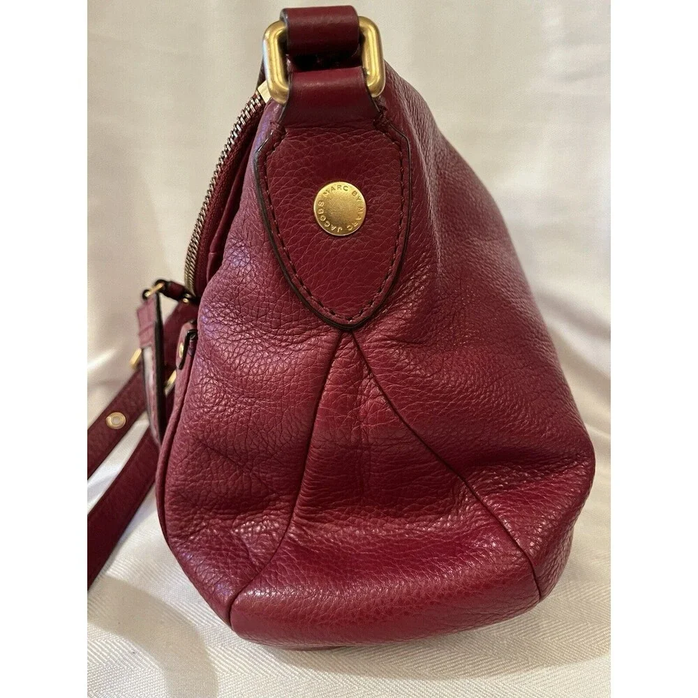 Marc by Marc Jacobs Beautiful Burgundy Leather‎ Hobo Shoulder Crossbody Bag